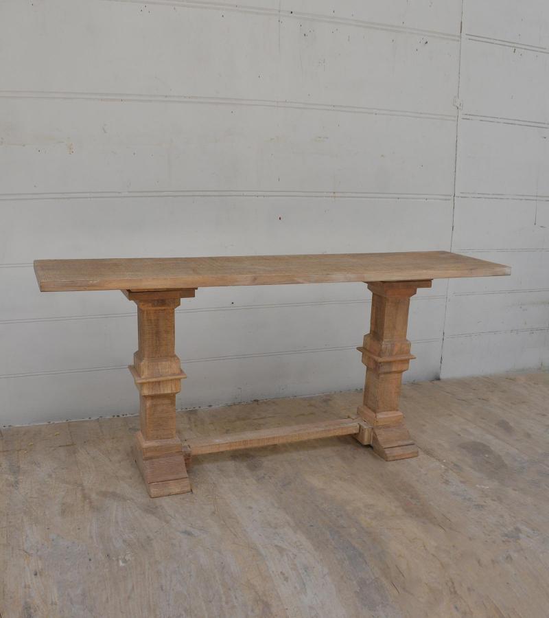 SOLID WOOD PEDESTAL CONSOLE / SOFA TABLE