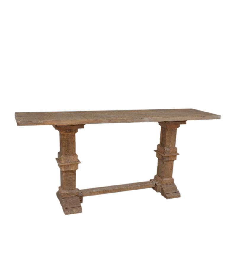 SOLID WOOD PEDESTAL CONSOLE / SOFA TABLE