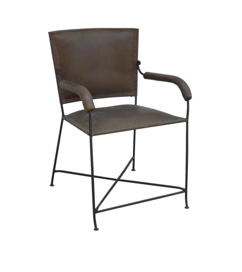 GENUINE LEATHER CHAIR W/ ARMS