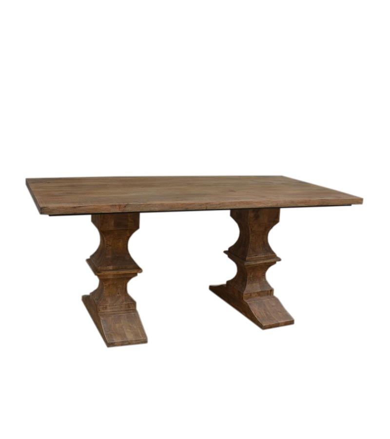 SOLID WOOD PEDESTAL DINING TABLE