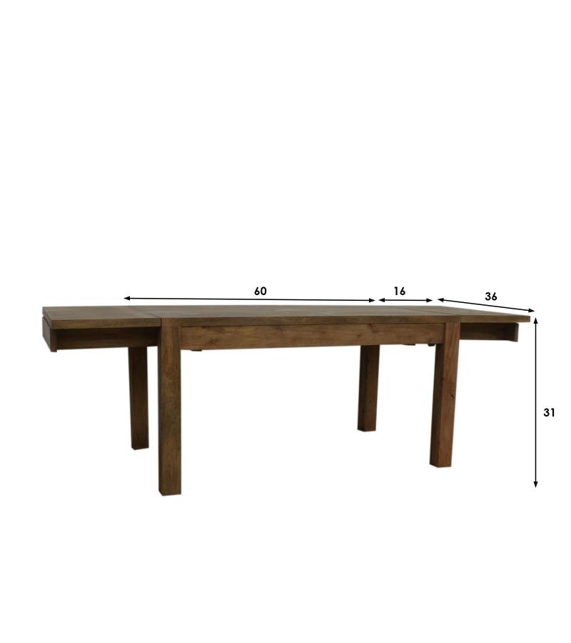 EXTENDABLE SOLID WOOD DINING TABLE W/ SELF-STORING EXTENSIONS