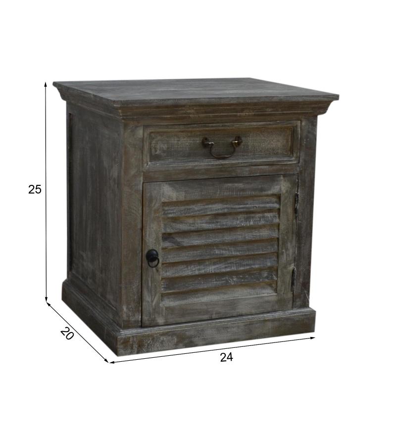 SOLID WOOD END TABLE / NIGHTSTAND W/ 1 DRAWER & 1 DOOR