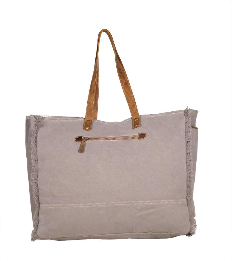 CANVAS & FULL HIDE LEATHER TOTE BAG Weekender Bag