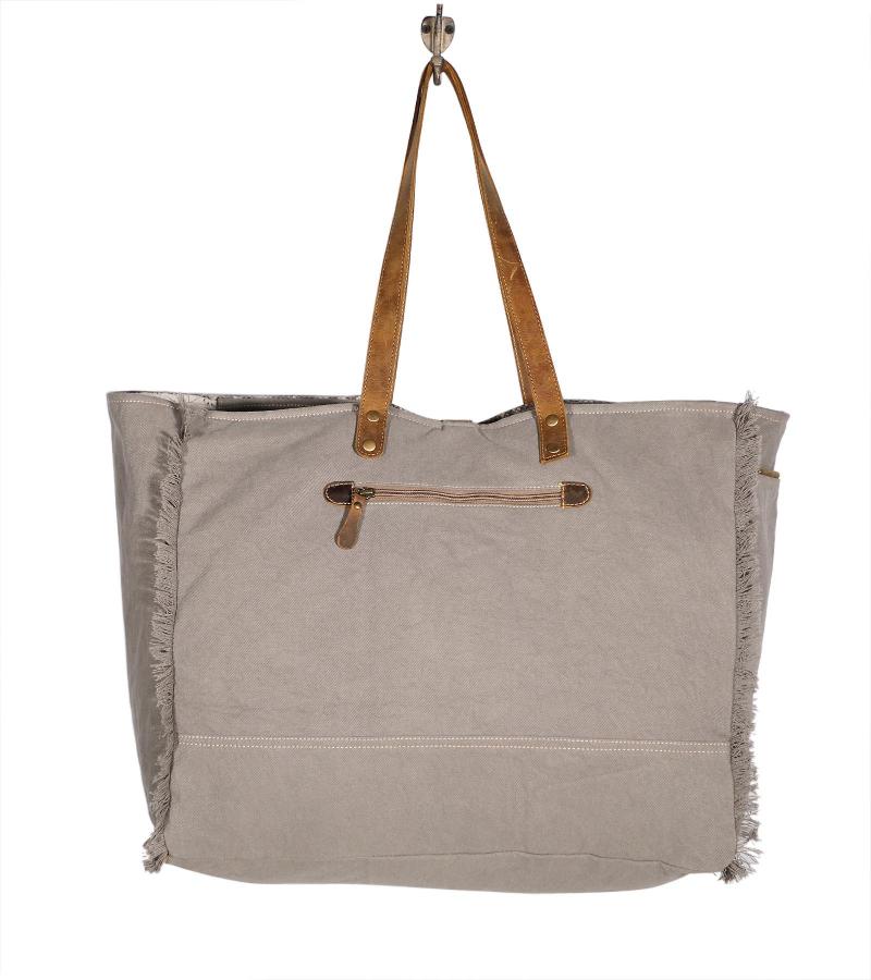 CANVAS & FULL HIDE LEATHER TOTE BAG Weekender Bag