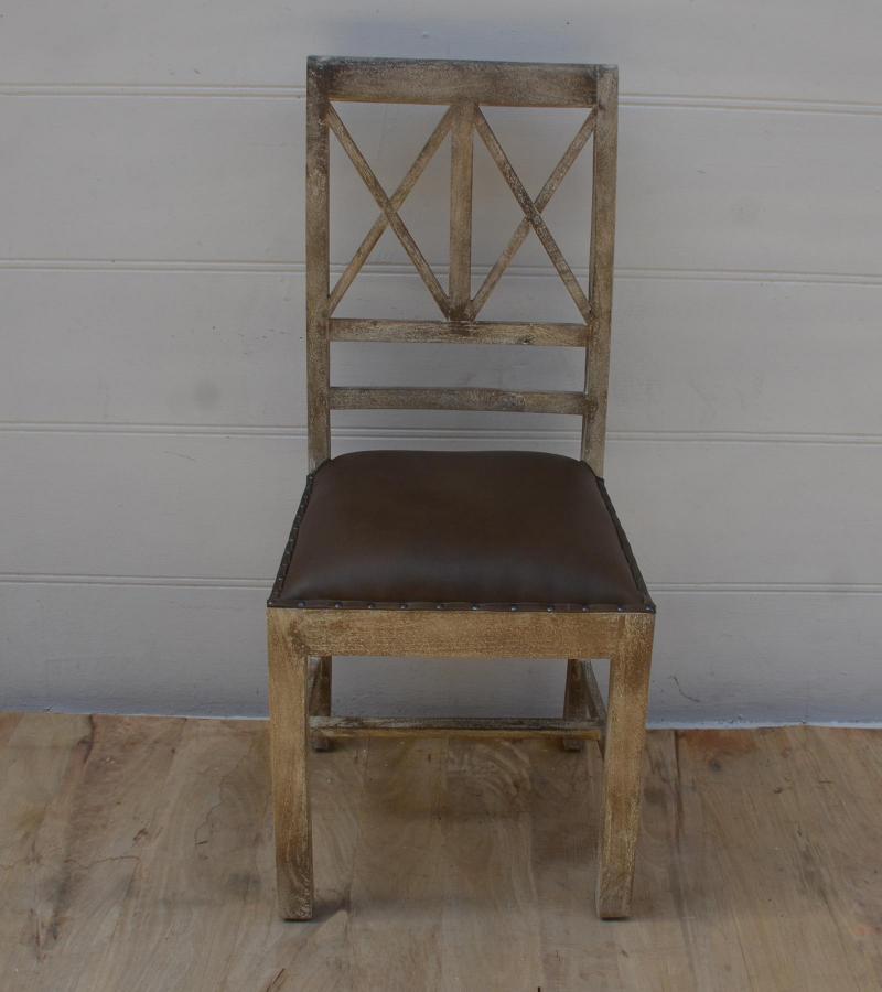 Wood  Leather Chair