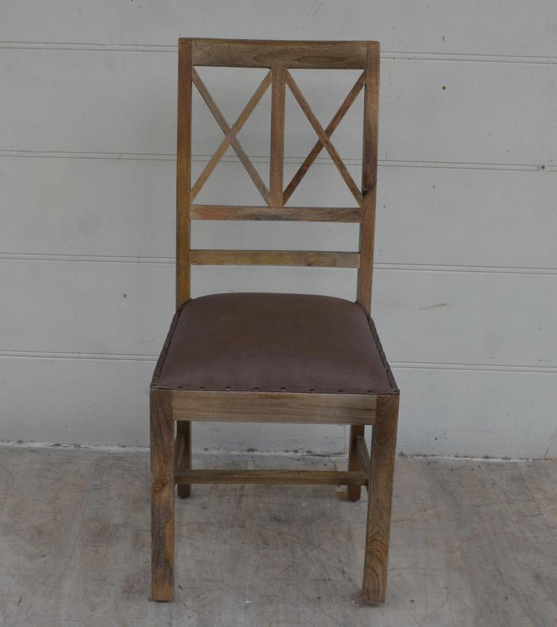 Wood  Leather Chair