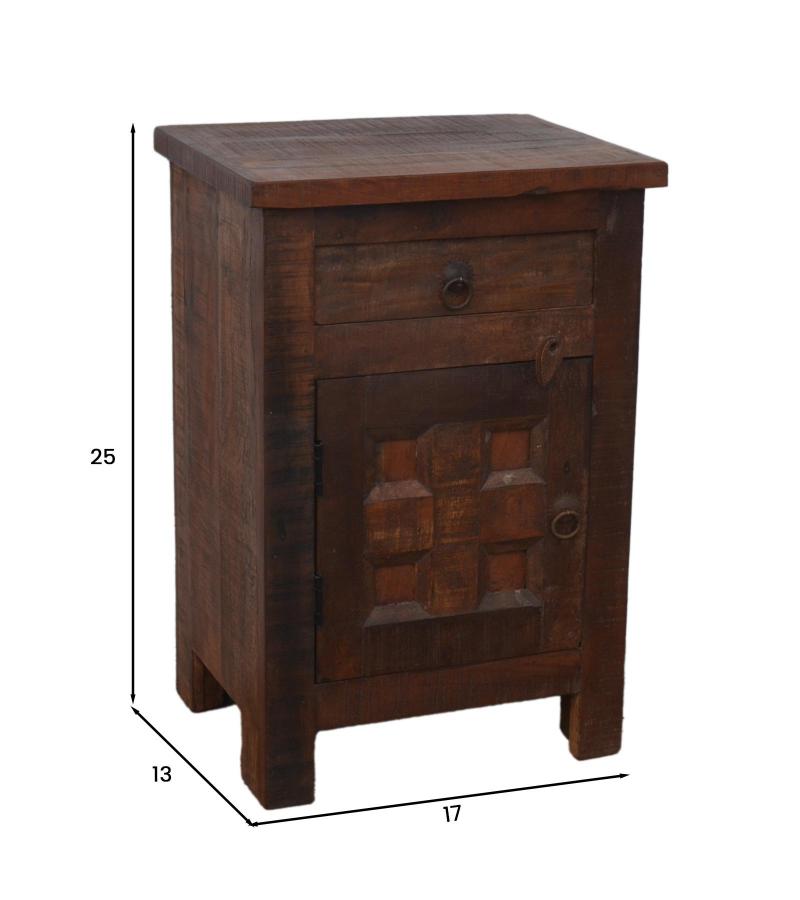 SOLID RECLAIMED WOOD SIDE TABLE NIGHTSTAND