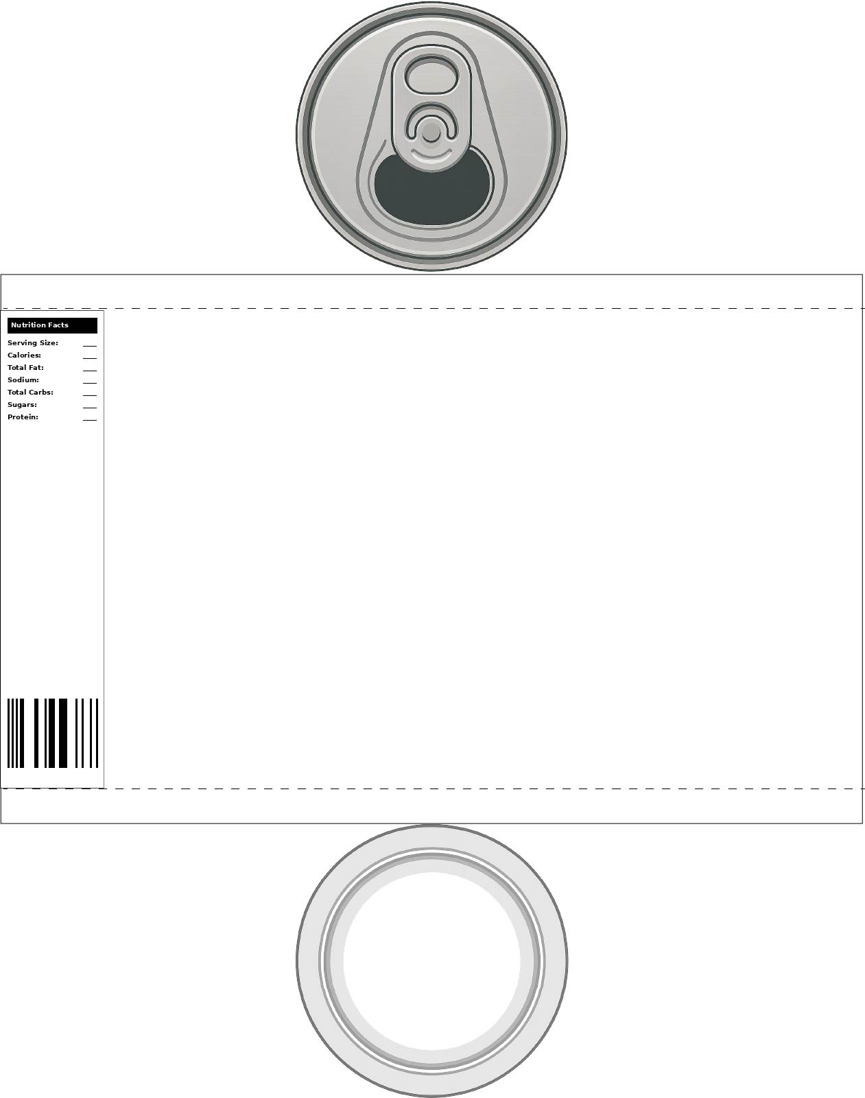 Blank Soda Can Net Template