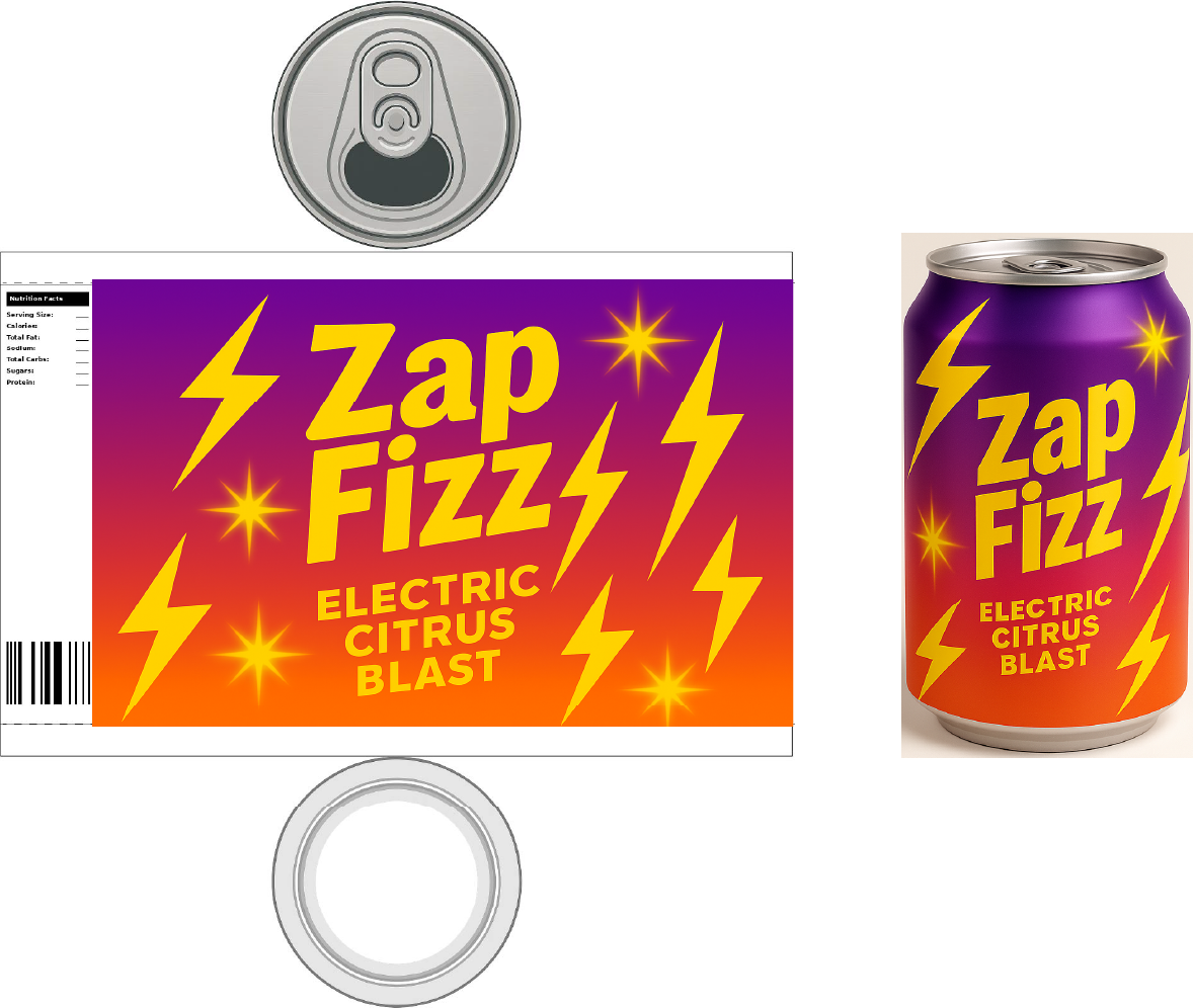 Blank Soda Can Net Template