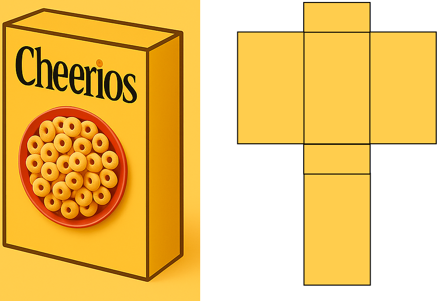 Rectangular prism examples in store aisle