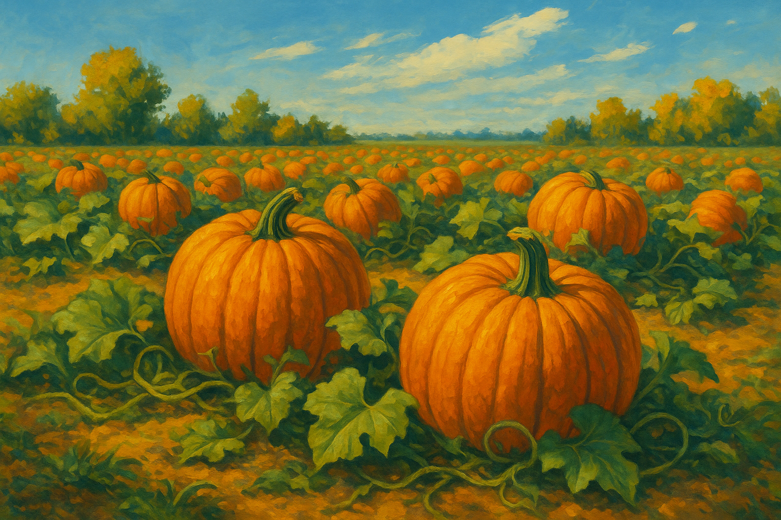 Map showing pumpkin production by state