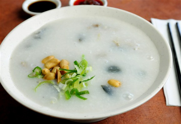 Pork & Gold Preserved Egg Congee - Not Just Dim Sum