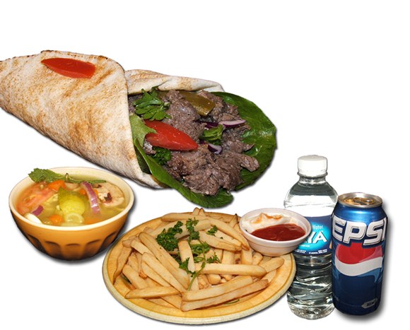 Beef Shawarma Sandwich Combo - Wrap and Grab