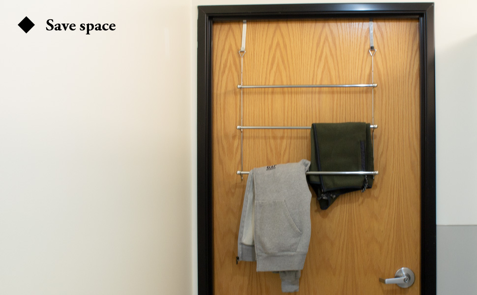 Over-The-Door 3 Tier Bathroom Towel Bar Rack with Chrome-Plated Finish