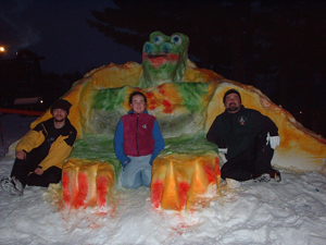 A multi-colored dragon was part of last year's snow sculpture contest at the Shawnee Peak Family Fest in Bridgton.