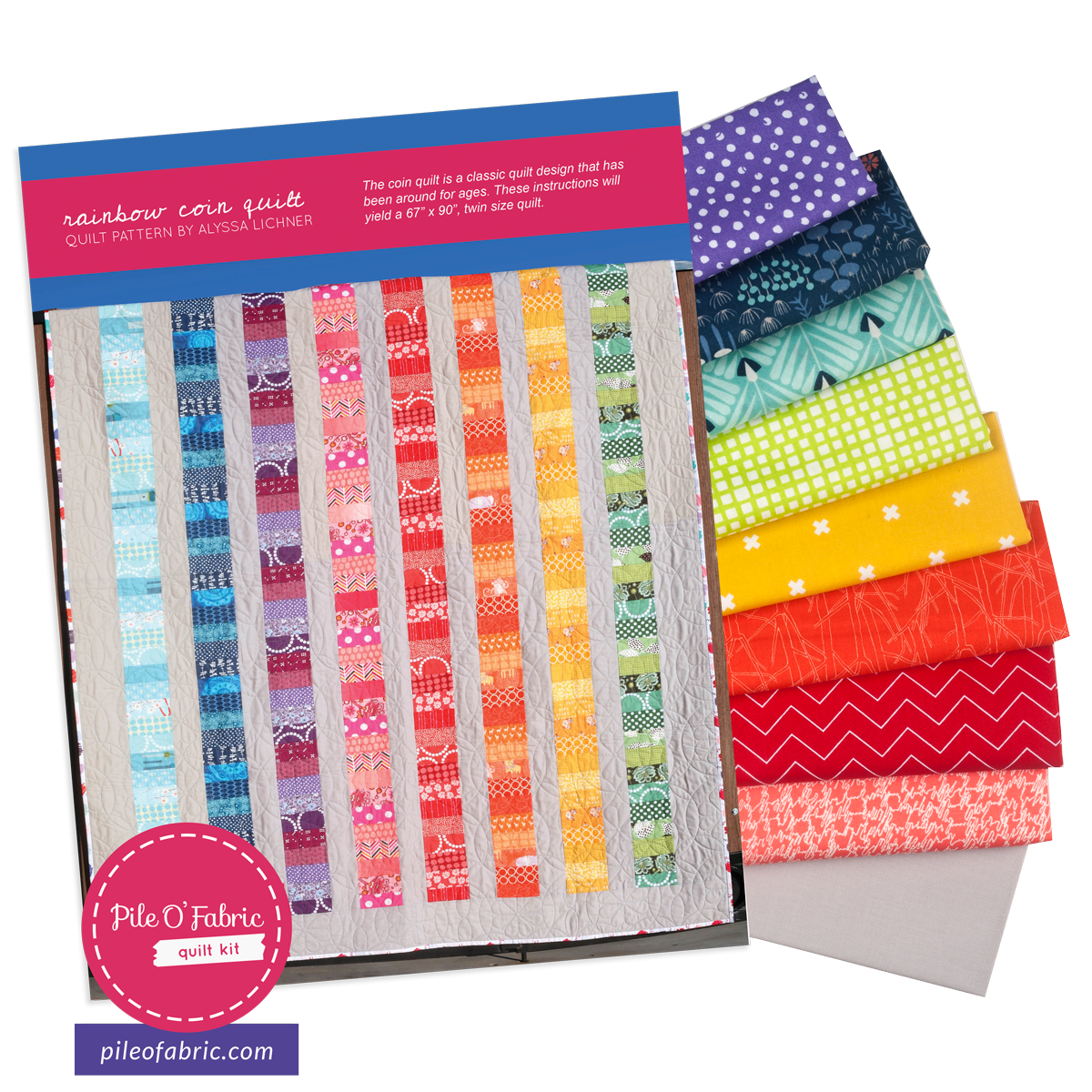 Rainbow Coin Quilt Kit