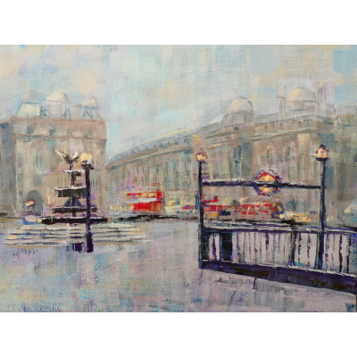 A winters dusk in piccadilly