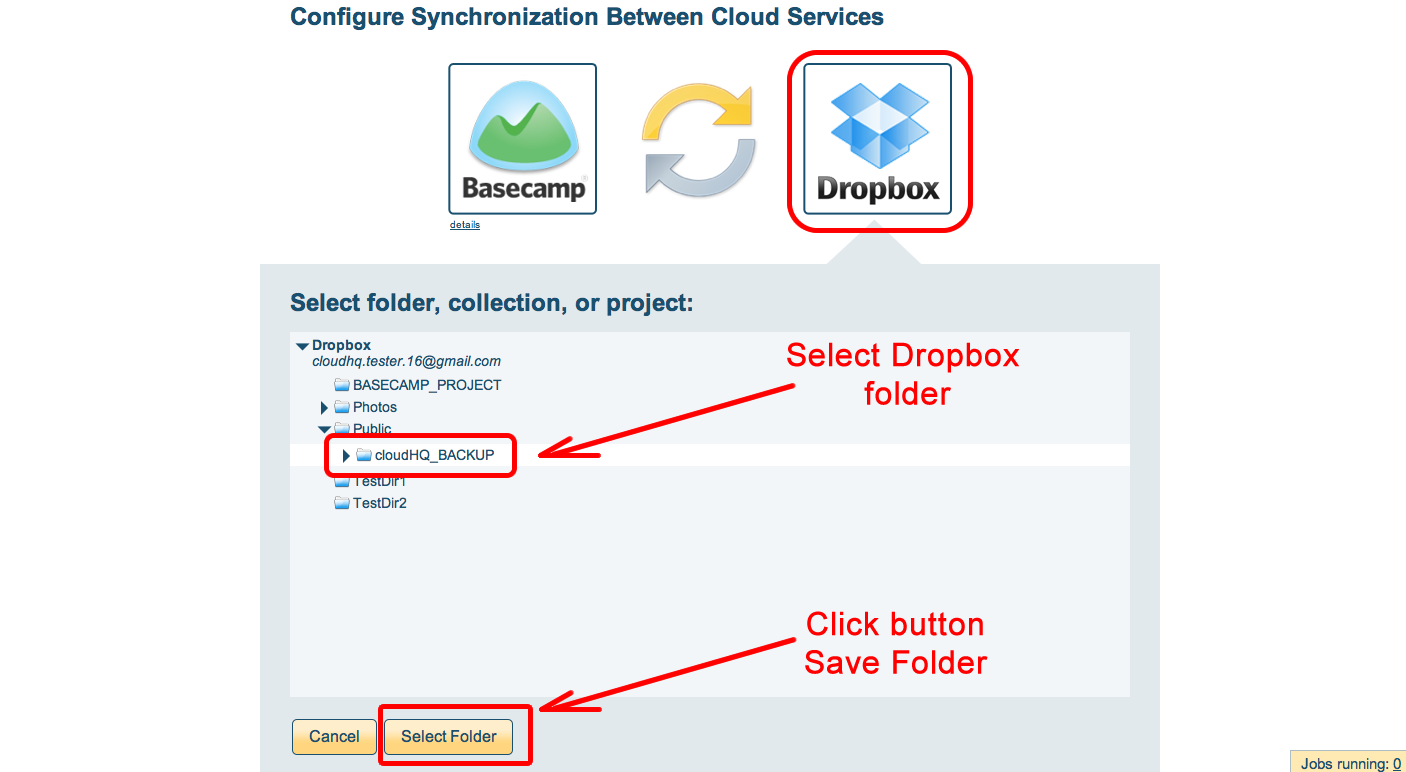 Select Dropbox folder