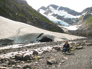 Traveling in the mountains in a wheelchair