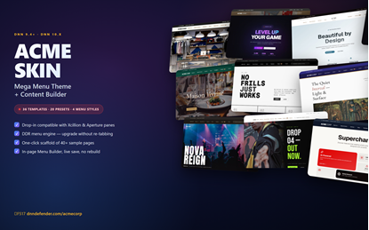 Picture of ACME Theme System— Mega Menu + Drawer menus module for DNN