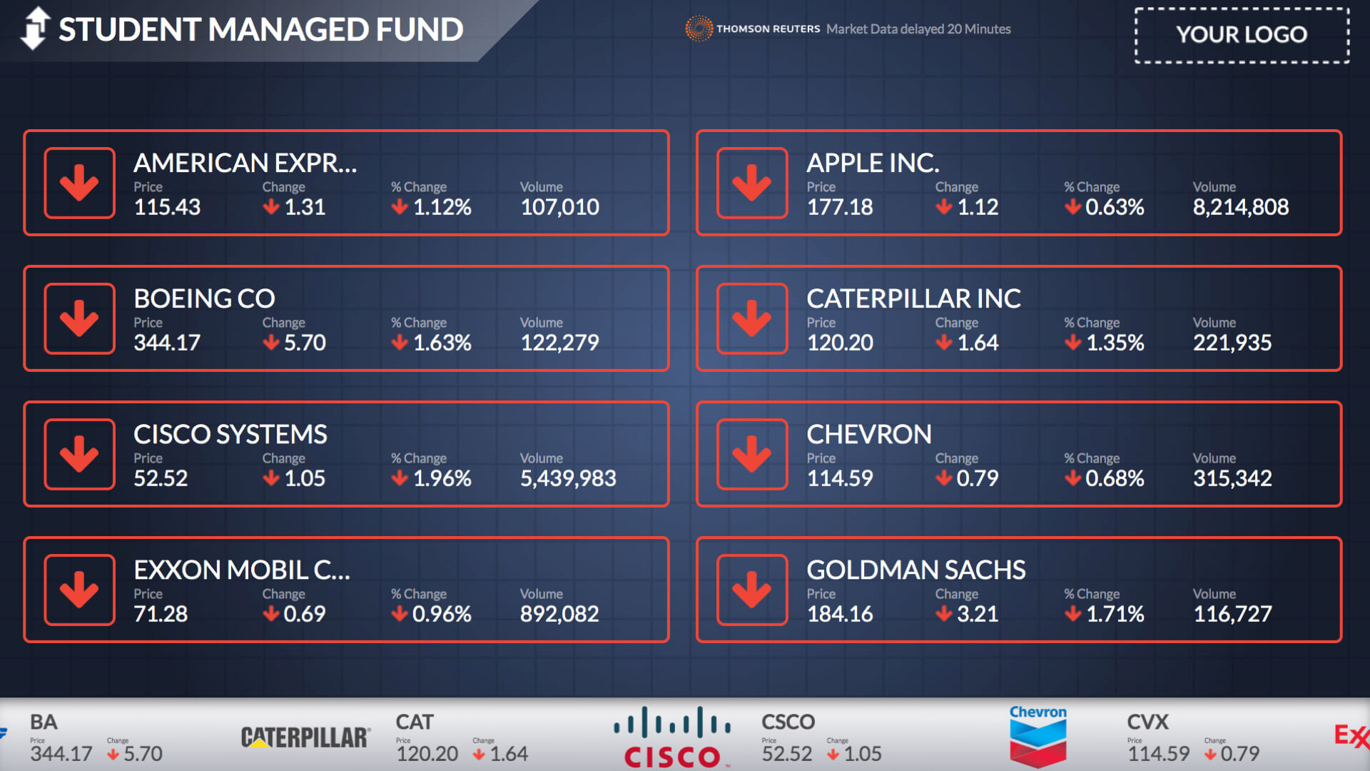 Student Managed Fund Full Screen Digital Signage Template