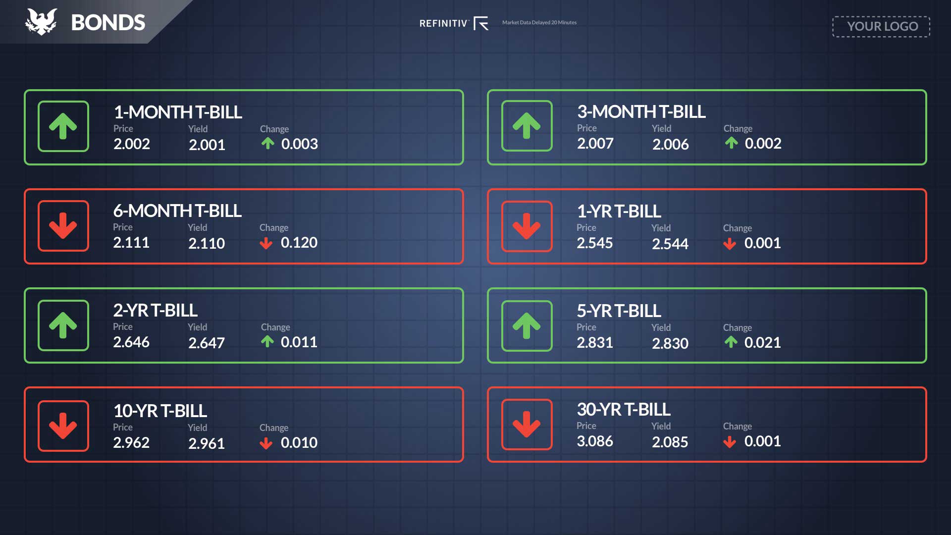 Screen Bonds Full Screen - No Ticker Digital Signage Template