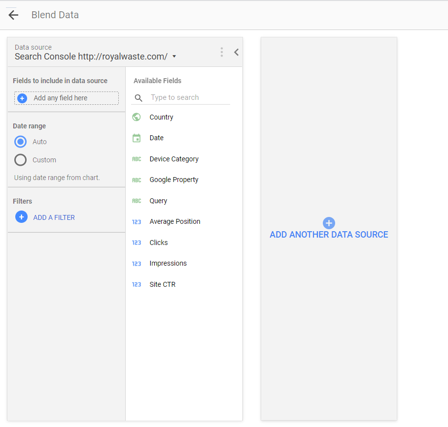 manage blended data add data source
