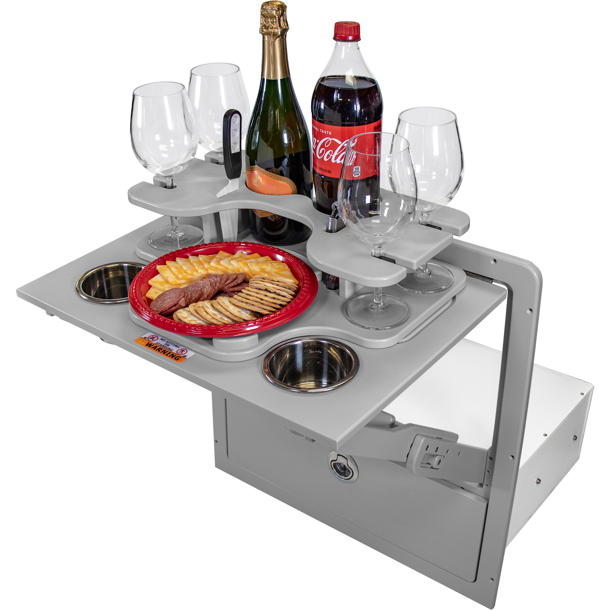 Pontoon Folding Table and Storage Drawer Teak Isle