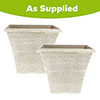 April Powdered Beige Grey Square Planters