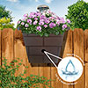 Revolutionary 4-in-1 Self-Watering Fence Planter and Solar Light - Light Grey Revolutionary 4-in-1 Self-Watering Fence Planter and Solar Light - Light Grey