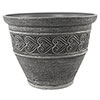 Heart Round Planter - Dark Granite