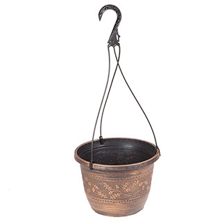 Set of 4 'Acorn' Hanging Baskets 25cm Copper-Tone