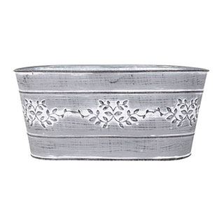 Leaf Vine Tin Trough Planter