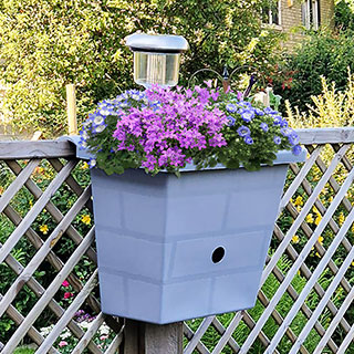 Revolutionary 3-in-1 Planter, Birdbox and Solar Light - Light Grey
