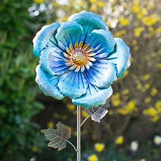 Blue Poppy Steel Sculpture