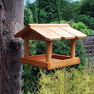 Wooden Hanging Bird Table