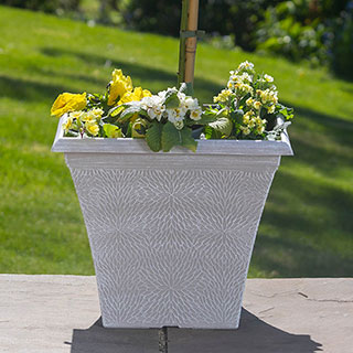 April Powdered Beige Grey Square Planters