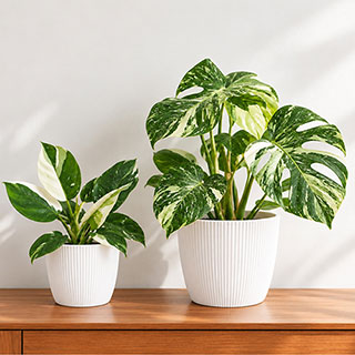 Magnolia Eco White Houseplant Pot Covers