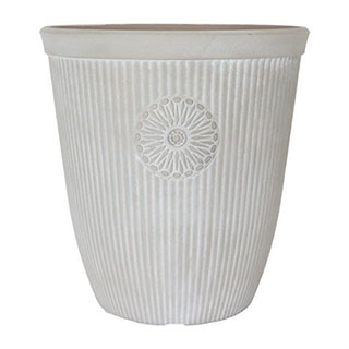 Somerville Tall Pebble White Planters