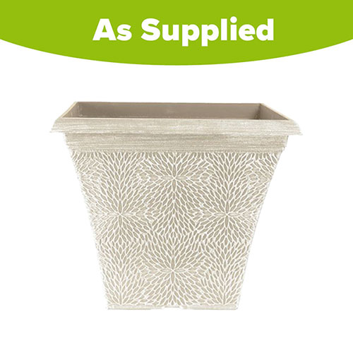 April Powdered Beige Grey Square Planter
