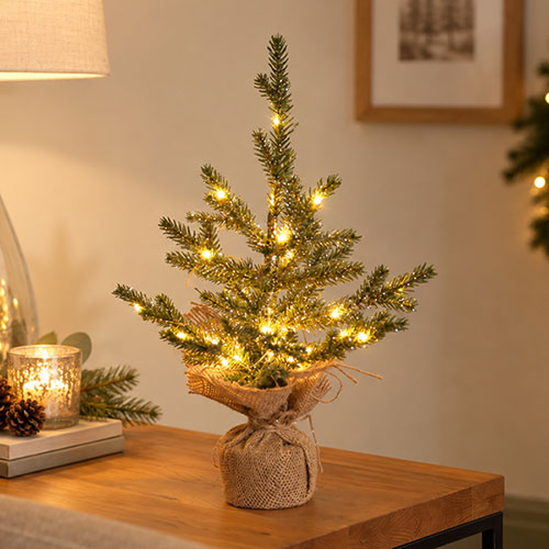 InLit Sparkly Artificial Fir Tree, 40cm Tall