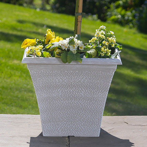 April Powdered Beige Grey Square Planters