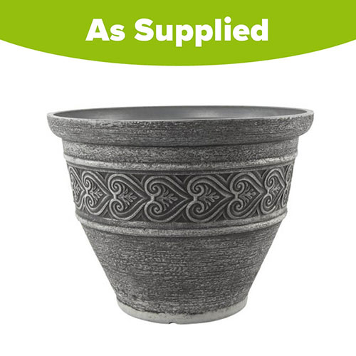 Heart Round Planter - Dark Granite