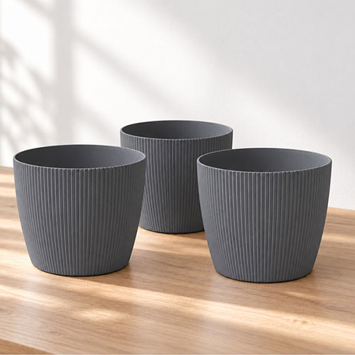 Magnolia Eco Anthracite Houseplant Pot Covers Magnolia Eco Anthracite Houseplant Pot Covers