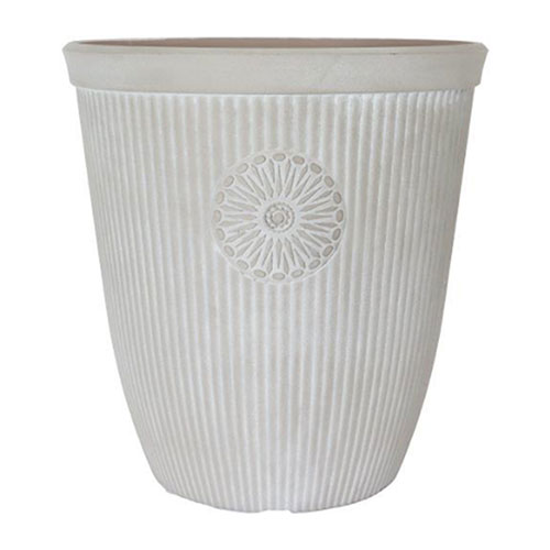 Somerville Tall Pebble White Planters