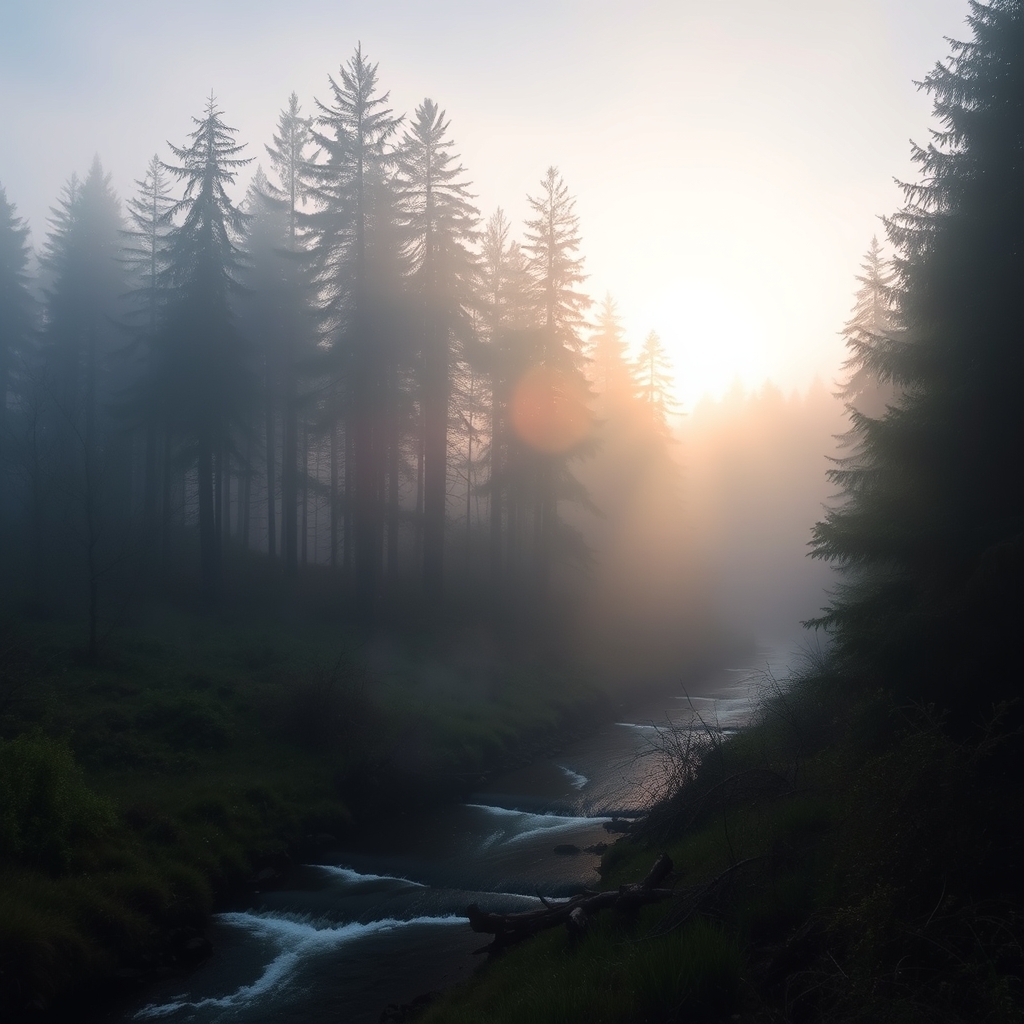 A forest stream at dawn — follow the money downstream