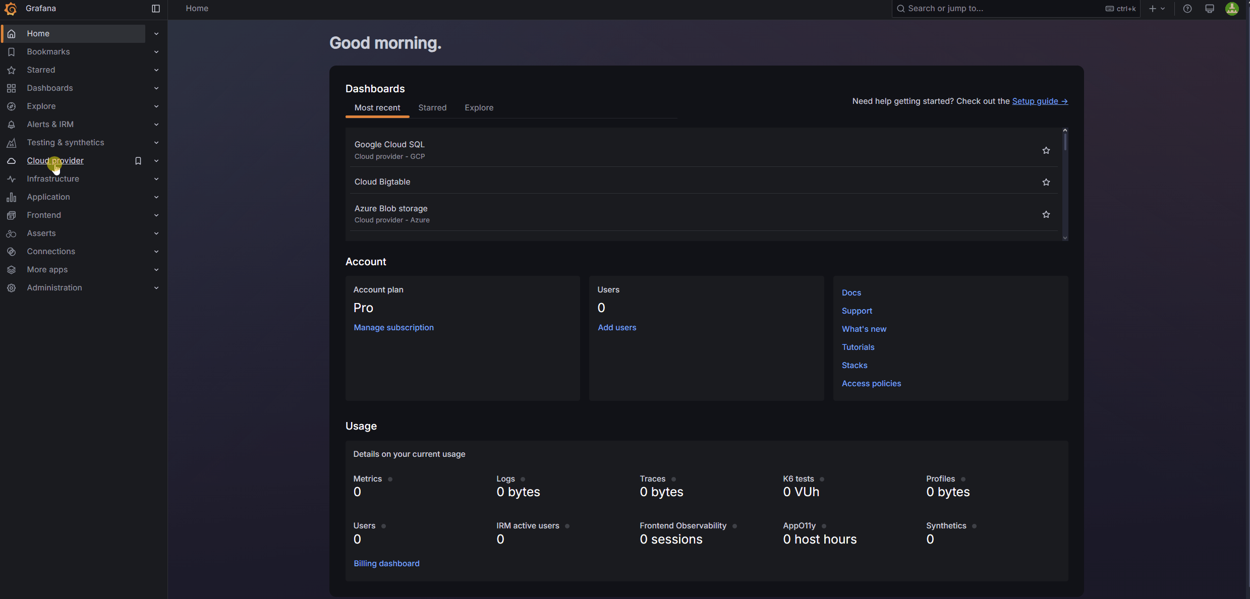 A gif showing the prebuilt alerts in Cloud Provider Observability.