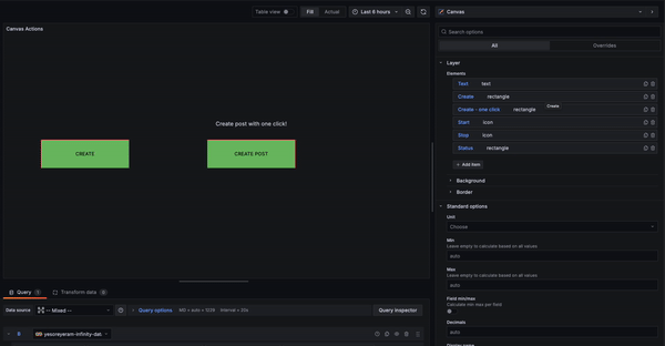 A gif showing how to add action to canvas panels.