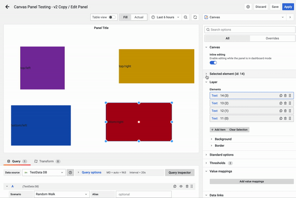 A GIF shows Canvas panel layout options, including resizing, adding text, and adjusting placement.
