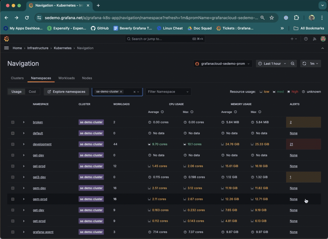 A gif showing how to access the Alert rules page.